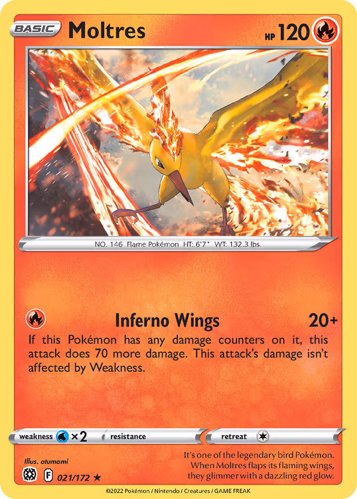 Moltres 21/172 Pokemon card