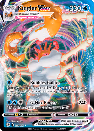 Kingler VMAX 29/172 Pokemon card