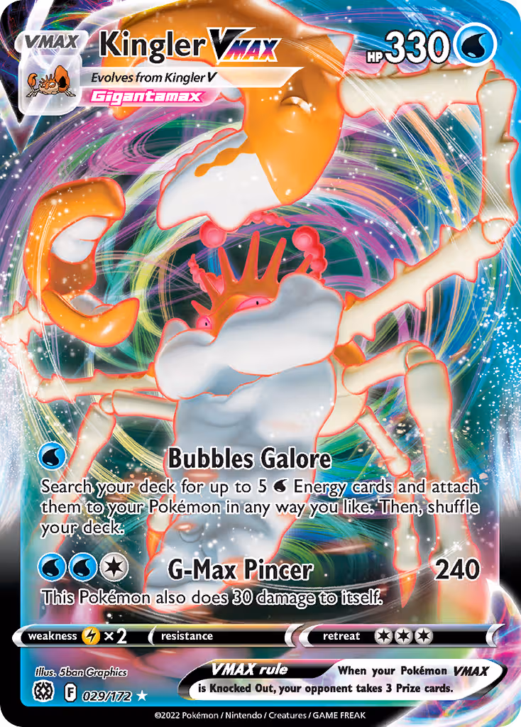 Kingler VMAX 29/172 Pokemon card