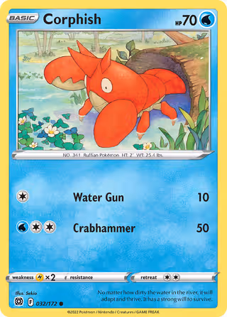 Corphish 32/172 Pokemon card