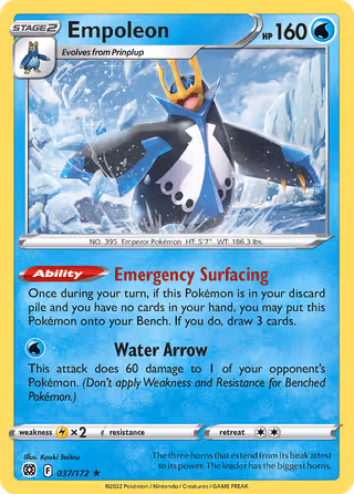 Empoleon 37/172 Pokemon card