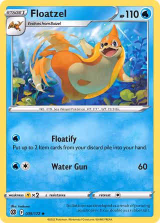 Floatzel 39/172 Pokemon card