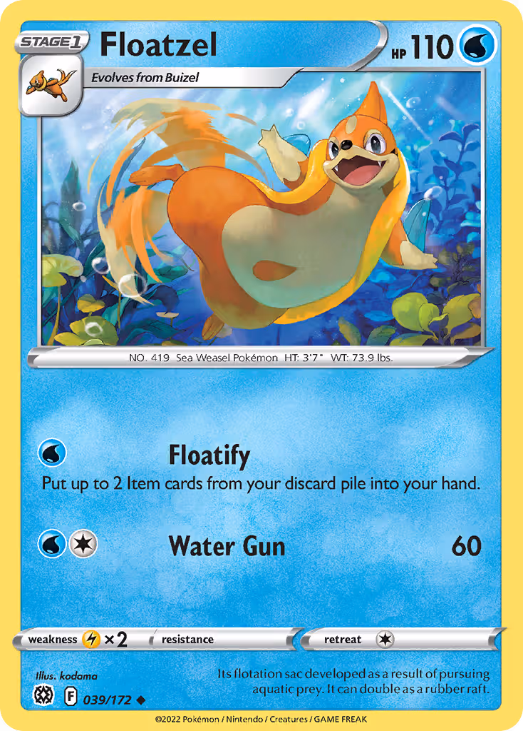 Floatzel 39/172 Pokemon card