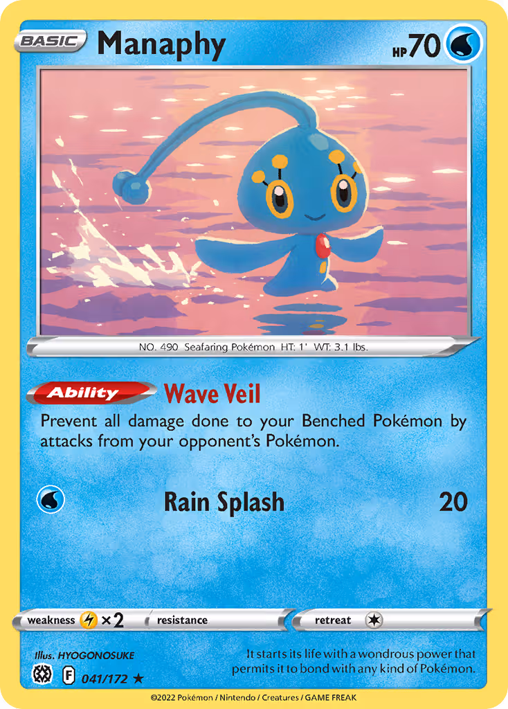 Manaphy 41/172 Pokemon card