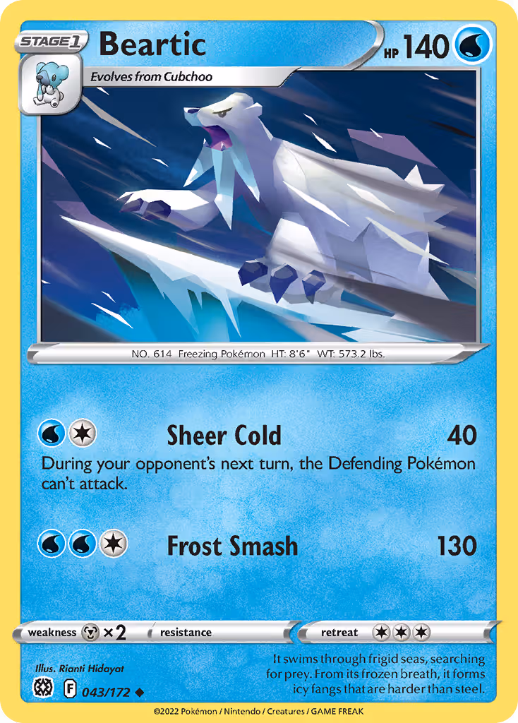Beartic 43/172 Pokemon card