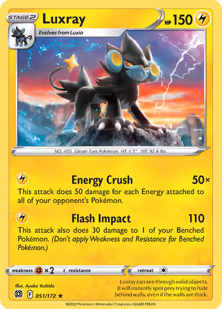 Luxray 51/172 Pokemon card