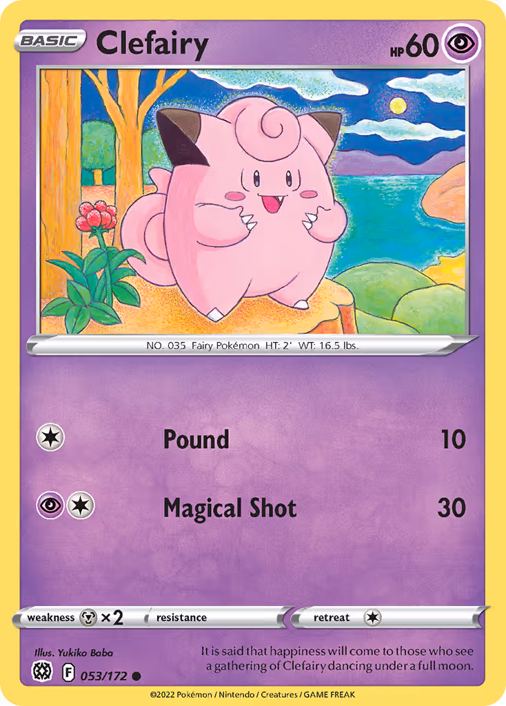 Clefairy 53/172 Pokemon card
