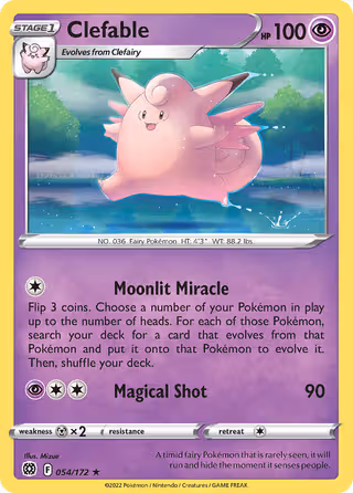 Clefable 54/172 Pokemon card