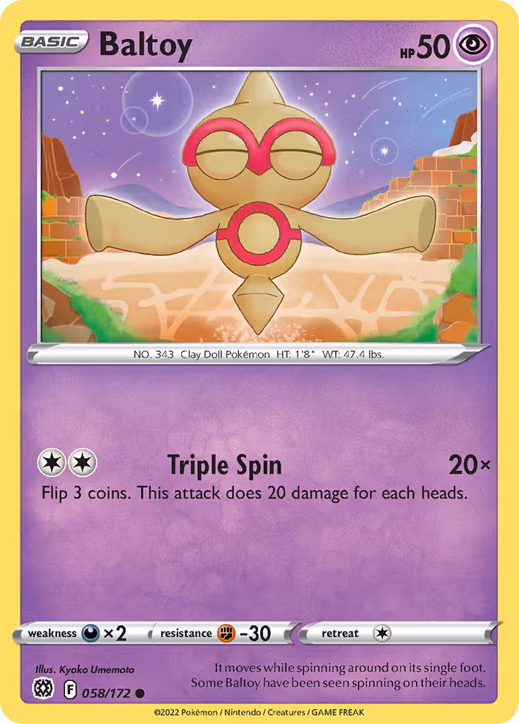 Baltoy 58/172 Pokemon card