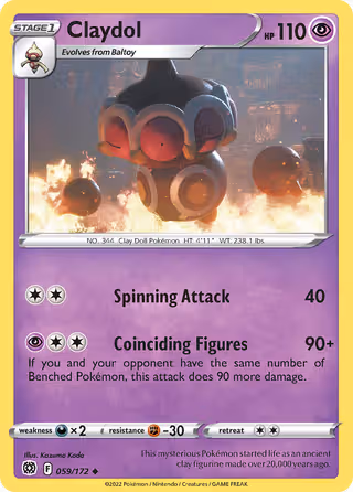Claydol 59/172 Pokemon card