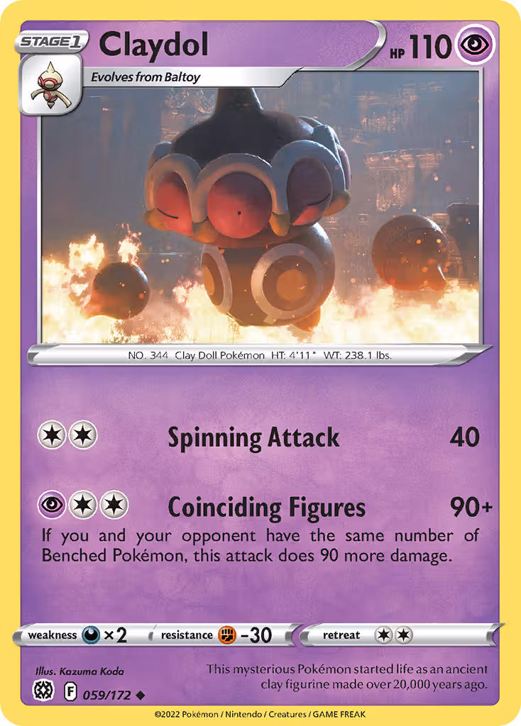 Claydol 59/172 Pokemon card