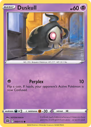 Duskull 60/172 Pokemon card
