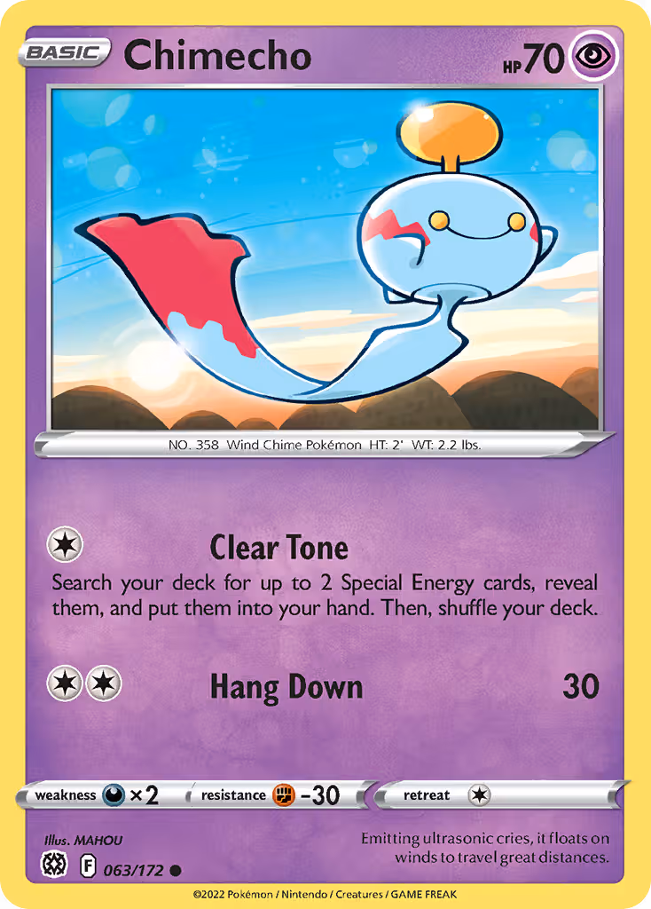 Chimecho 63/172 Pokemon card