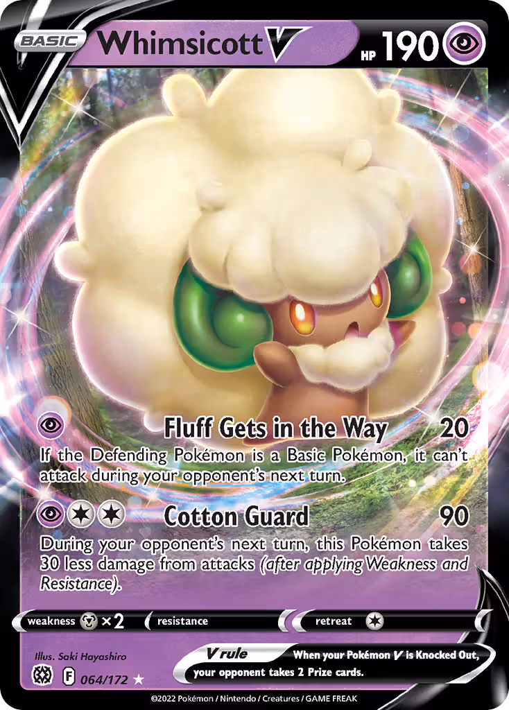 Whimsicott V 64/172 Pokemon card