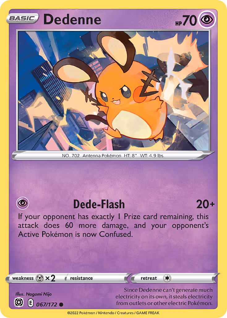 Dedenne 67/172 Pokemon card