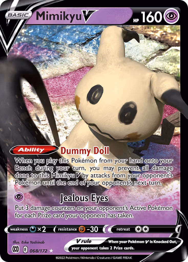 Mimikyu V 68/172 Pokemon card
