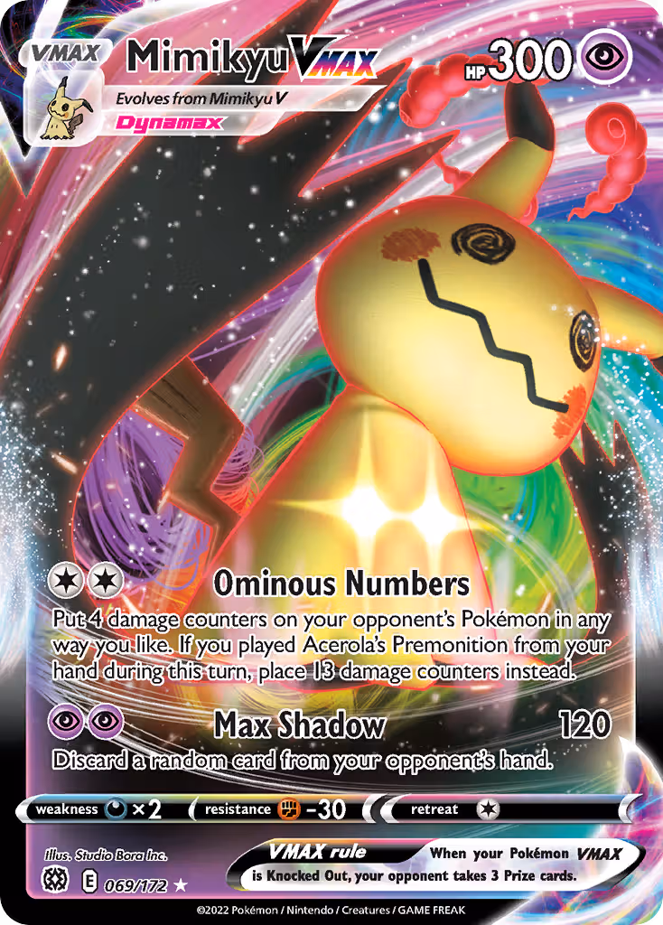 Mimikyu VMAX 69/172 Pokemon card