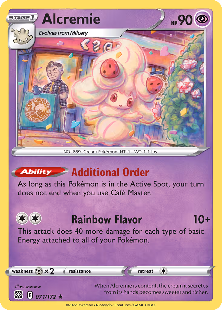 Alcremie 71/172 Pokemon card