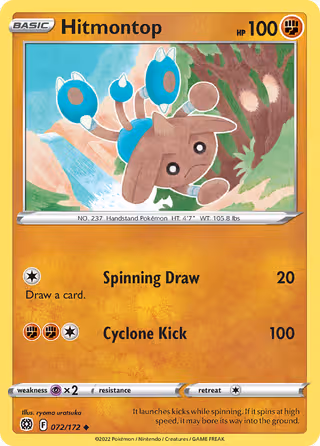 Hitmontop 72/172 Pokemon card