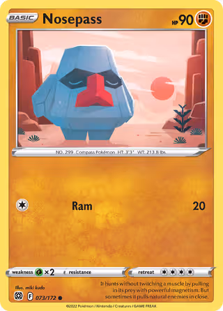 Nosepass 73/172 Pokemon card
