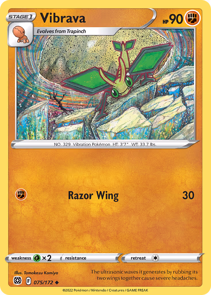 Vibrava 75/172 Pokemon card