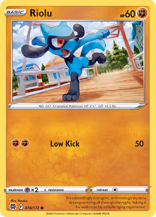 Riolu 78/172 Pokemon card