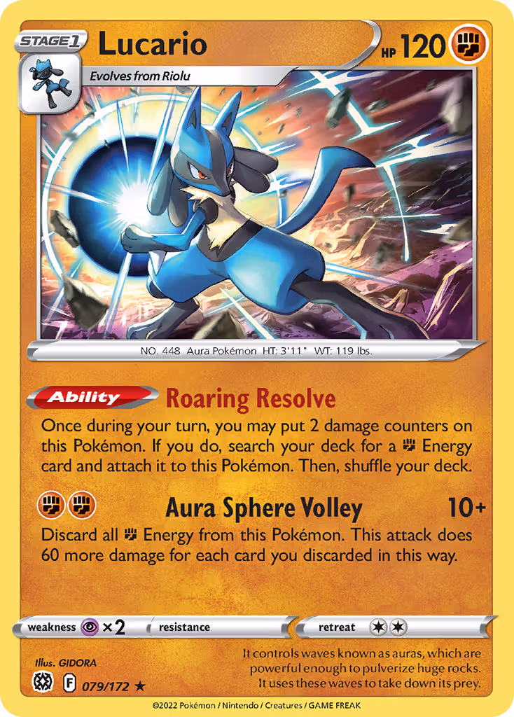 Lucario 79/172 Pokemon card