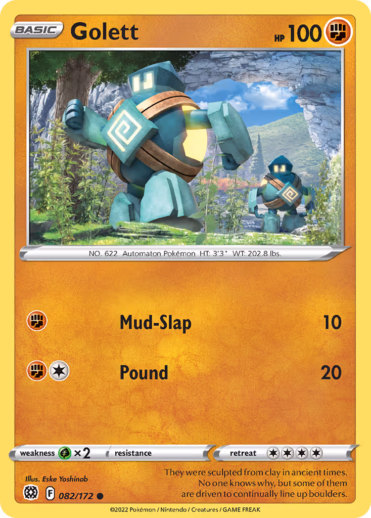 Golett 82/172 Pokemon card