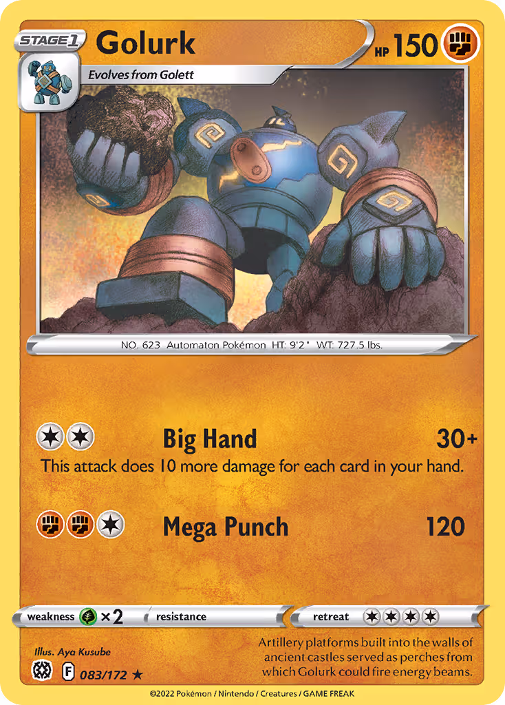 Golurk 83/172 Pokemon card