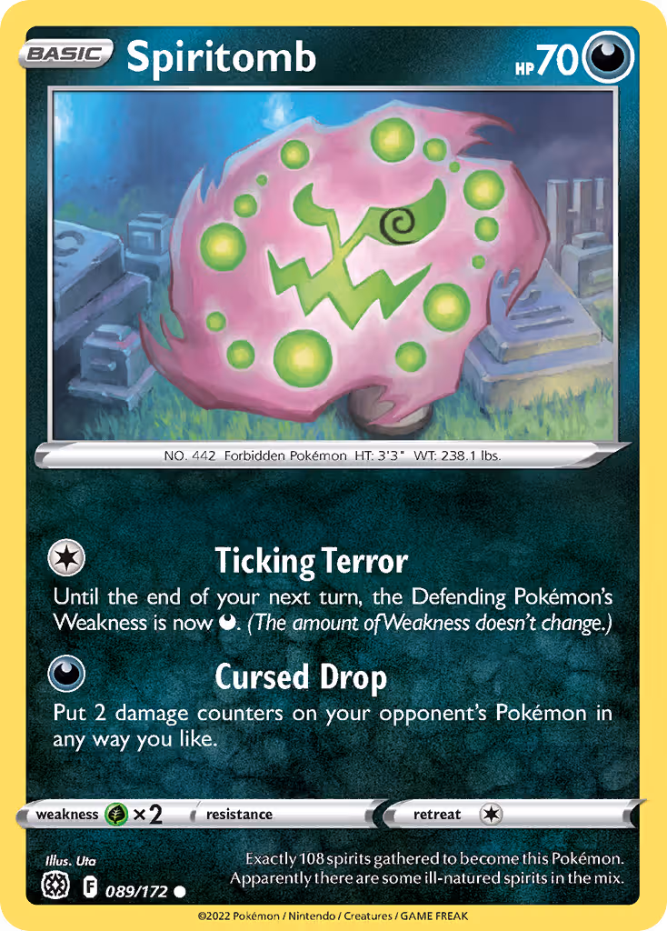Spiritomb 89/172 Pokemon card