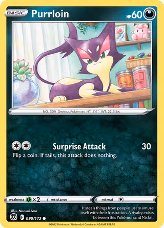 Purrloin 90/172 Pokemon card