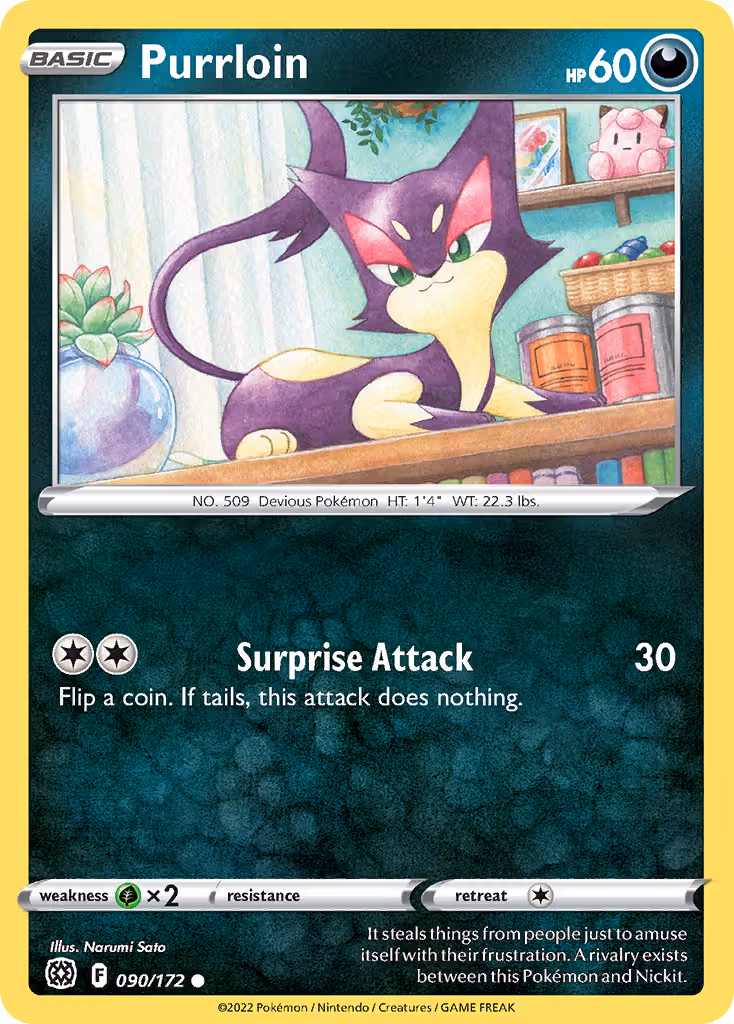 Purrloin 90/172 Pokemon card