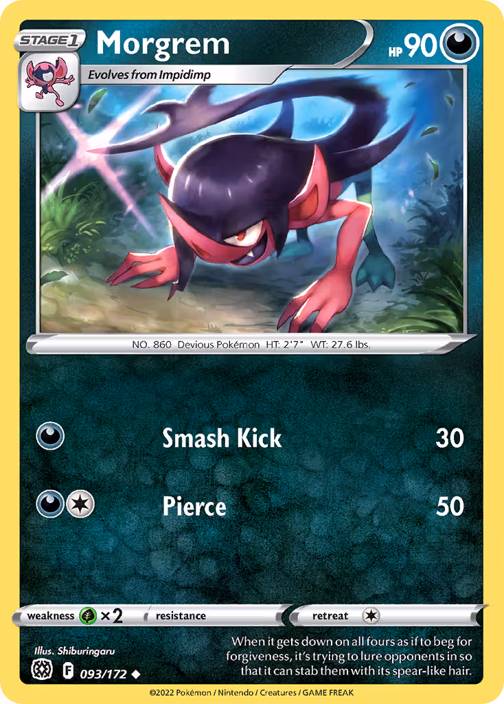 Morgrem 93/172 Pokemon card