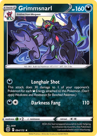 Grimmsnarl 94/172 Pokemon card