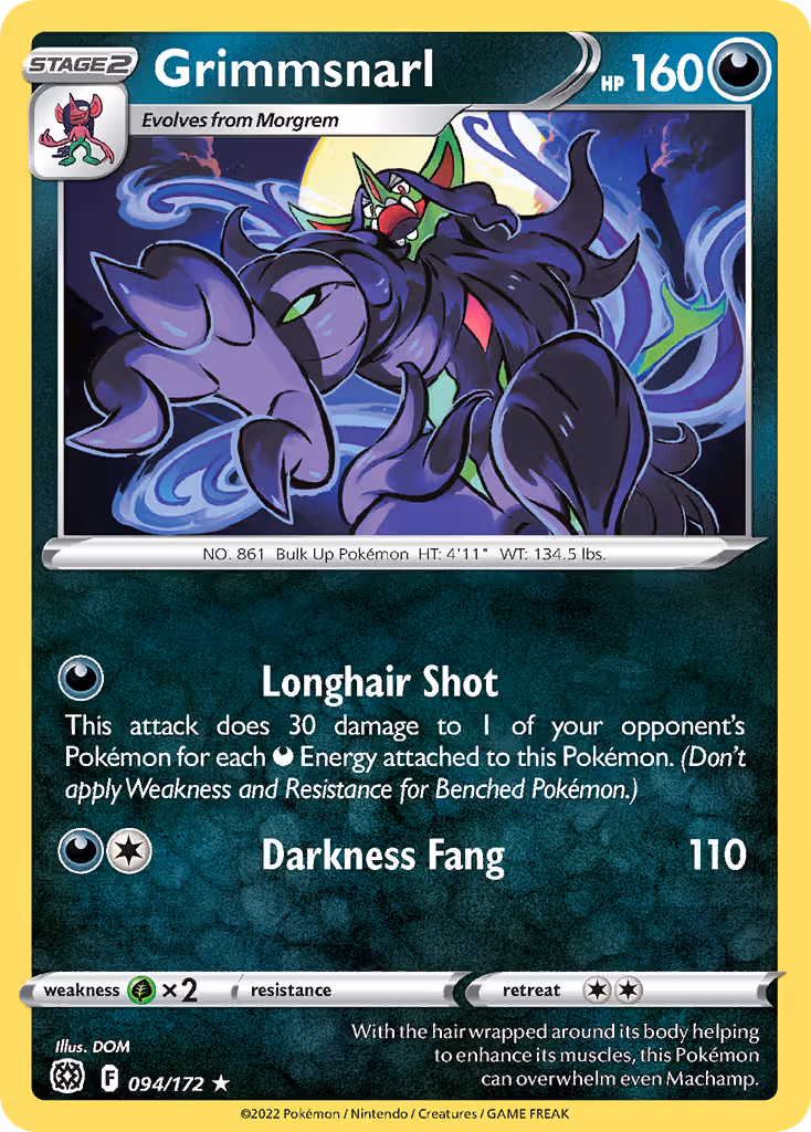 Grimmsnarl 94/172 Pokemon card