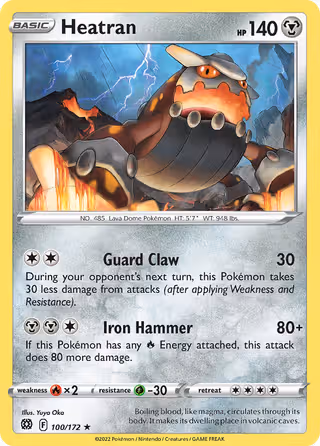 Heatran 100/172 Pokemon card
