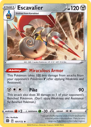 Escavalier 101/172 Pokemon card