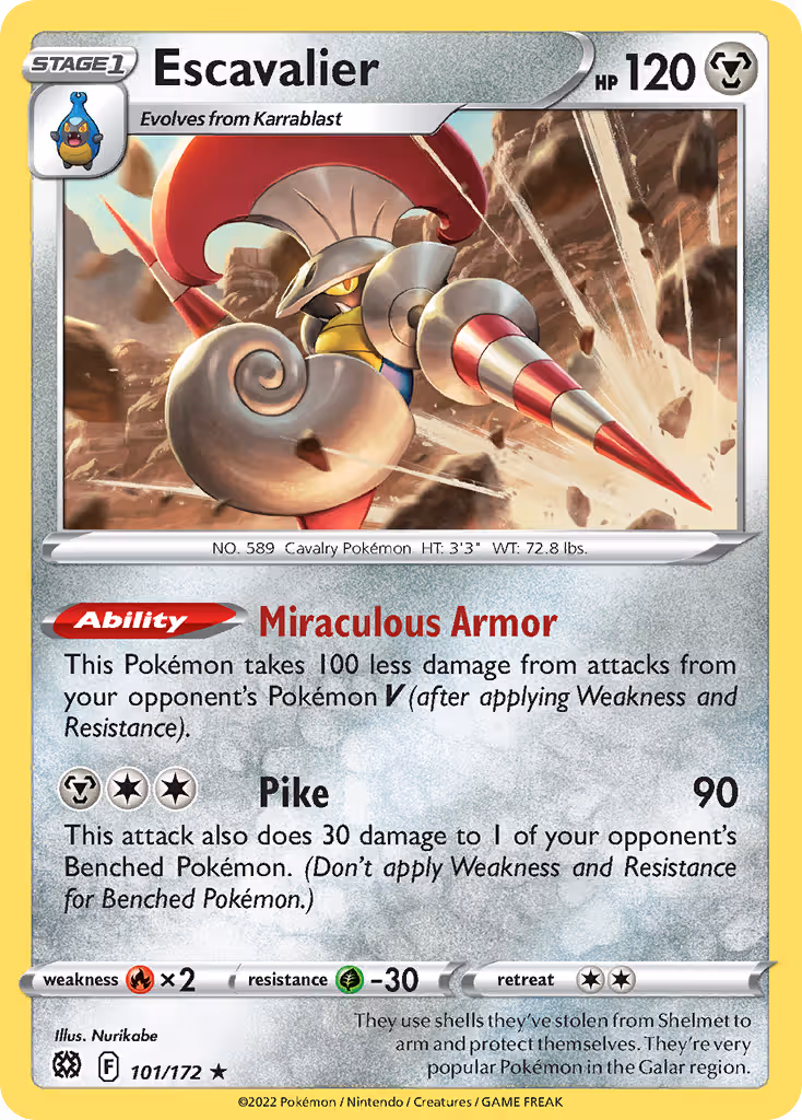 Escavalier 101/172 Pokemon card