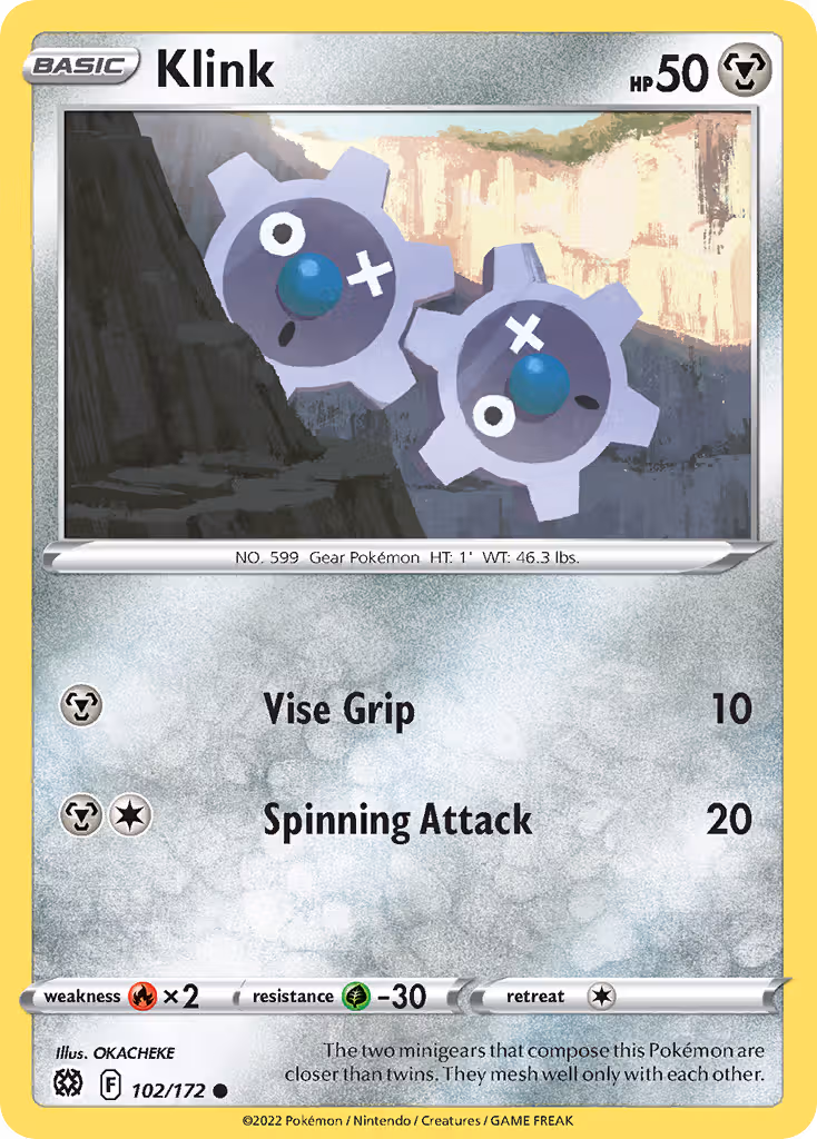 Klink 102/172 Pokemon card