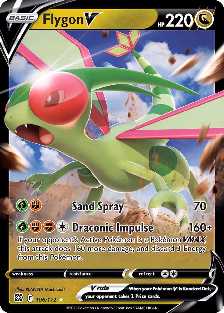 Flygon V 106/172 Pokemon card