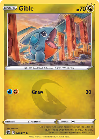 Gible 107/172 Pokemon card