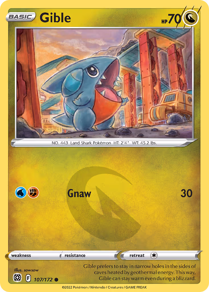 Gible 107/172 Pokemon card