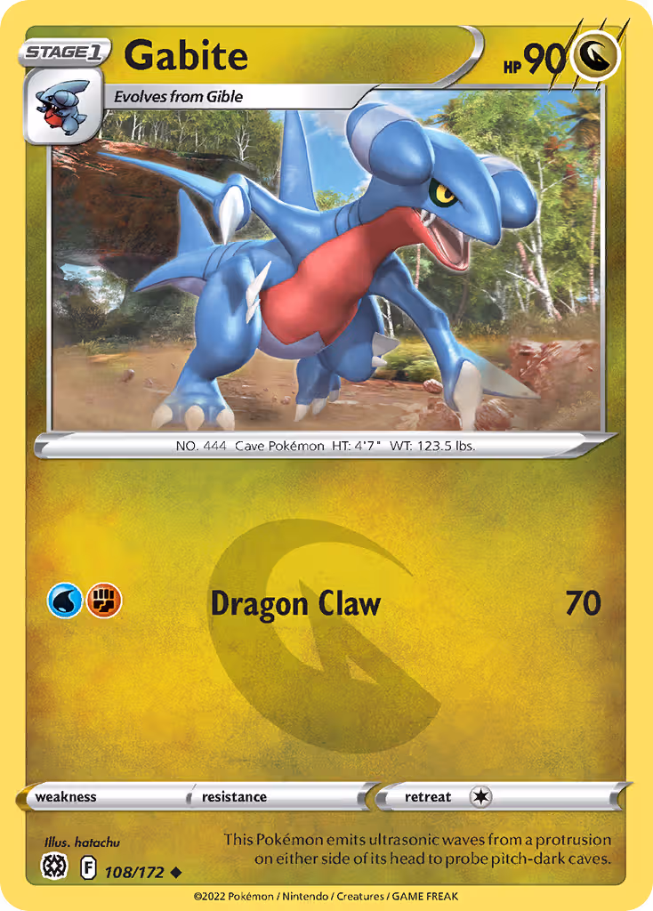 Gabite 108/172 Pokemon card