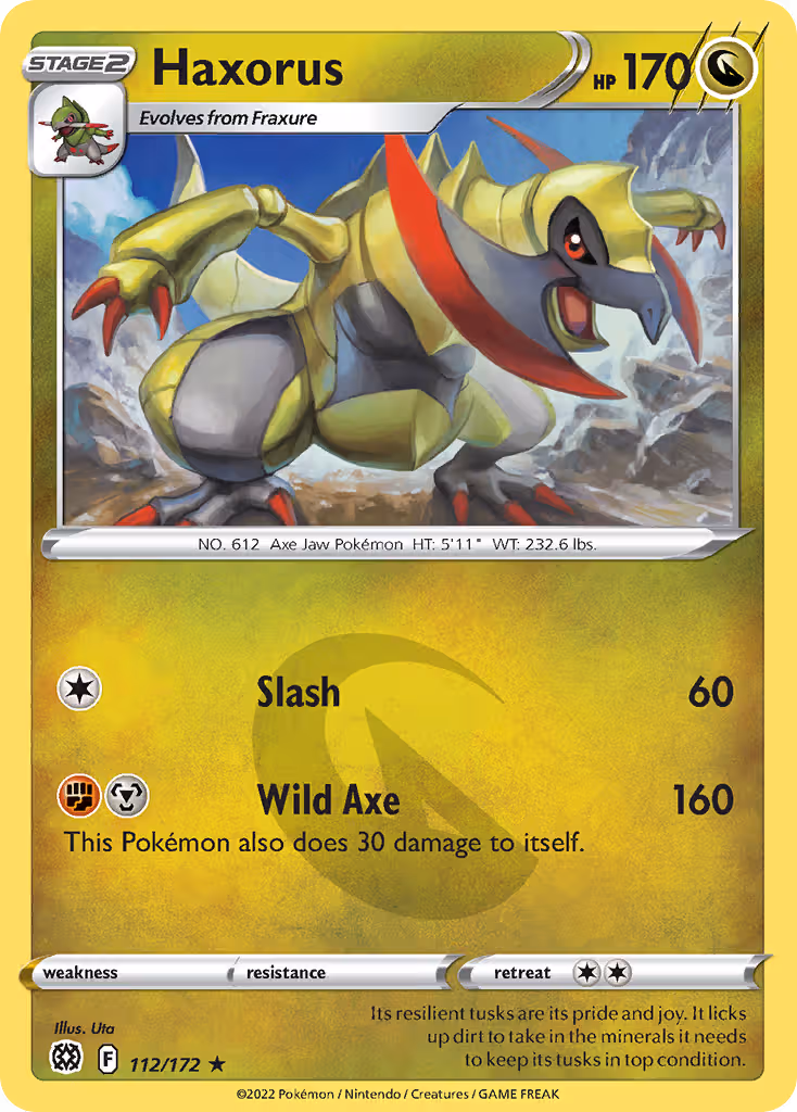 Haxorus 112/172 Pokemon card