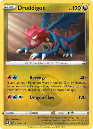 Druddigon 113/172 Pokemon card