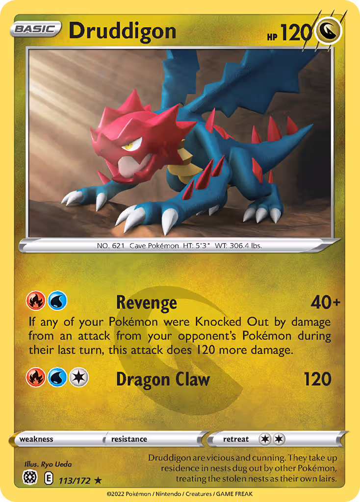 Druddigon 113/172 Pokemon card