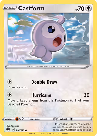 Castform 116/172 Pokemon card