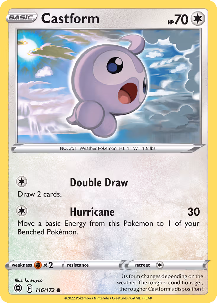 Castform 116/172 Pokemon card