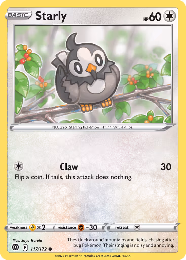 Starly 117/172 Pokemon card