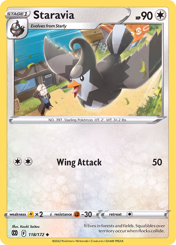 Staravia 118/172 Pokemon card